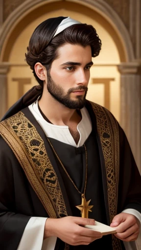 A Young stylish biblical Jewish man focus on face