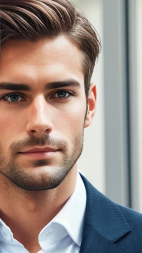 Handsome German man focus on face