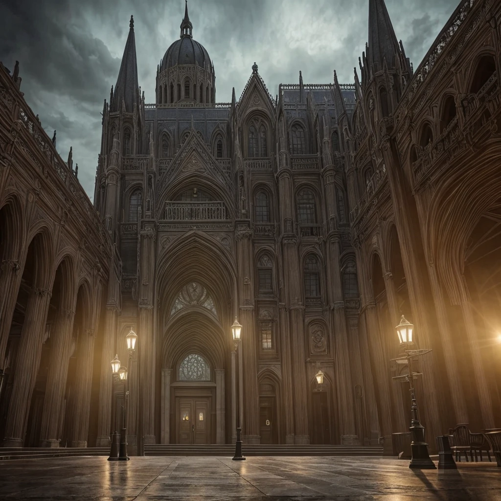 a supernatural campus, a college institution, supernatural beings surrounding the institution, detailed architecture, ornate details, dark moody atmosphere, dramatic lighting, cinematic composition, highly detailed, 8k, photorealistic, masterpiece, fantasy, digital art