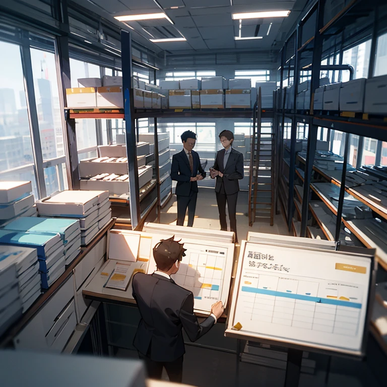 [A bustling office space with a diverse team of professionals working together. In the foreground, a handshake between two businesspeople symbolizes agreement and collaboration. Around them are charts showing profits and graphs indicating growth. Shelves are filled with products and services, illustrating the satisfaction of human wants and needs. The scene conveys a sense of purpose and ambition, capturing the essence of a business as a legal activity aimed at meeting needs while earning a profit.]