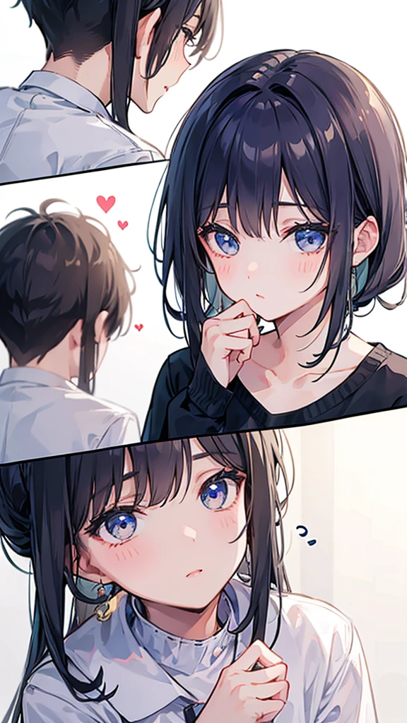 a girl kissing a boy
