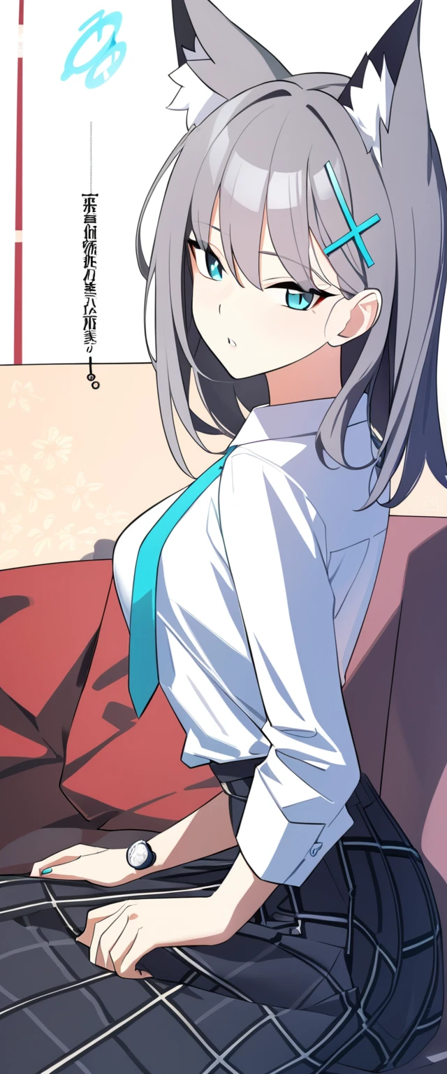 One Girl, Year of the Fox, Shiroko, Blue Archive, tie, love me, naive, Anime Style
