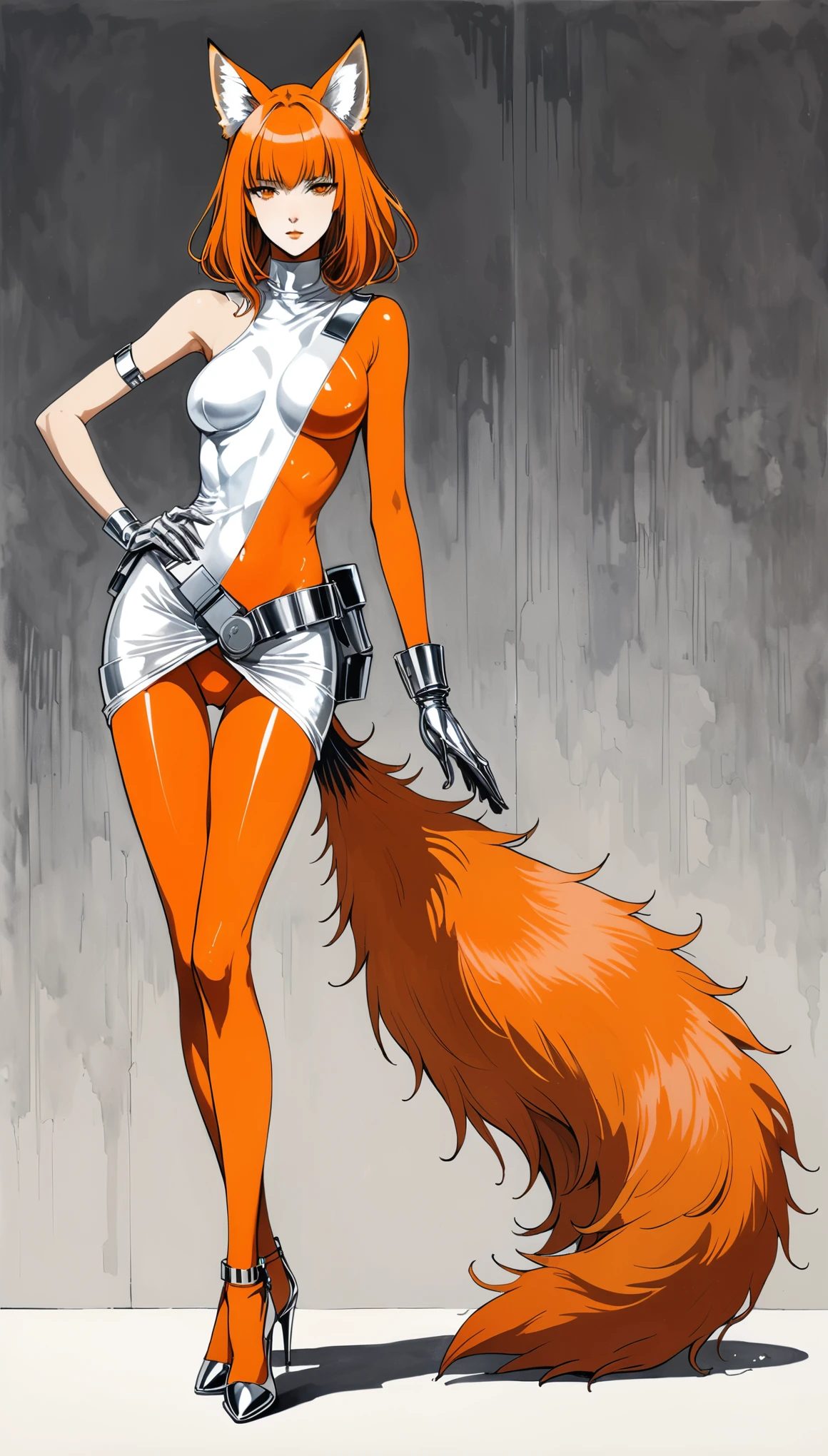 in style of Santiago Caruso,in style of Hajime Sorayama,[in style of Barnett Newman],in style of Becca Stadtlander
{half-body:1.1},1girl,(insanely detailed,elegant,),fox o' nine tails,thick fox tails,nine fanned fox tails,(one-handed akimbo:1.5),(leaning_forward:1.7),fluorescent luminous light ball in the hands