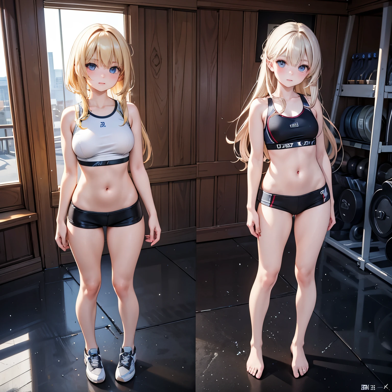 All Works
Unsorted Works
Manage
© 2023 SeaArt, Inc.
Terms
Privacy
Tasks
Generate
Studio
Tools
SeaArt Bot
Upscaling
Default
16:44:11
8K,Best quality, masterpiece, ultra high res, (photorealistic:1.4), raw photo, (Authentic skin texture:1.3), (film grain:1.3),1 woman, 25 year old, fit body, messy hairstyle, blonde hair, freckles, standing, beautiful detailed eyes and face,masterpiece, best quality,full body, wearing sports bra and shorts, exercising glutes in weightroom.