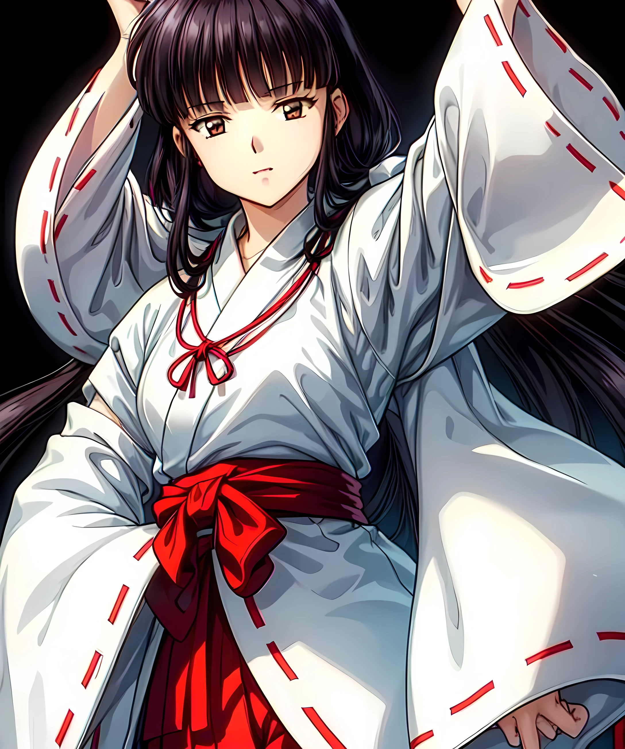 simple white background,
white kimono,white japanese clothes,wide sleeves,
(red_In addition:1.1),(red_Skirt:1.1),
hits, blunt hits, Brown eyes, by the wide,black fur,
1 girl, 20 years,young woman,beautiful Finger,beautiful long legs,beautiful body,
beautiful Nose,beautiful character design, Perfect eyes, perfect face,expressive eyes,perfect balance,
looking at the viewer,(Focus on her face),Closed mouth, (innocent_big_eyes:1.0),(light_smile:0.3),
official art,Extremely detailed CG unity 8k wallpaper, perfect lighting,showy, bright_Forehead_face_lighting,White skin,
(masterpiece:1.0),(better_quality:1.0), ultra high resolution,4k,ultra detailed,
Photography, 8k, HdR, High resolution, absurdities:1.2, Kodak photo 400, film grain, blurred background, bokeh:1.2, Lens flare, (Vibrant_Color:1.2),Photography profesional,
(beautiful,big_old:1.4), (beautiful_face:1.5),(narrow_waist),