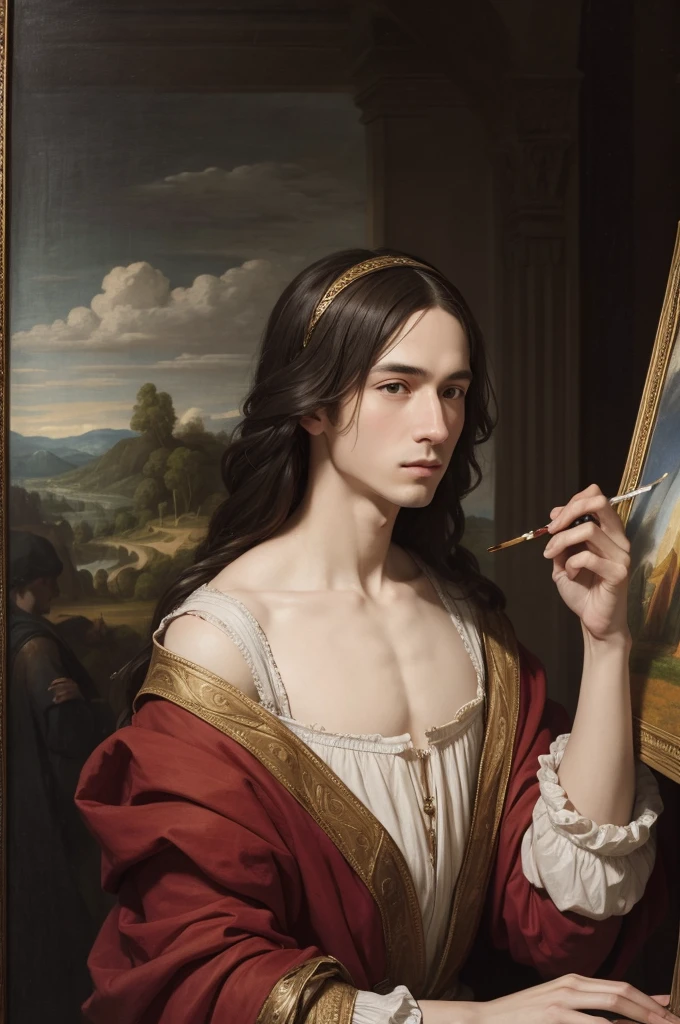 A Renaissance-style image had a man painting a picture