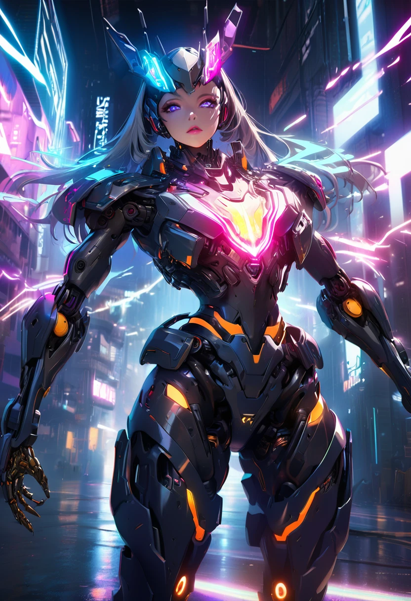 a liquid metal female robot, female cyborg, highly detailed face, beautiful eyes, full lips, detailed metallic skin, intricate mechanical parts, glowing energy lines, cinematic lighting, dramatic shadows, neon cyberpunk colors, hyper realistic, 8k, photorealistic, octane render, concept art