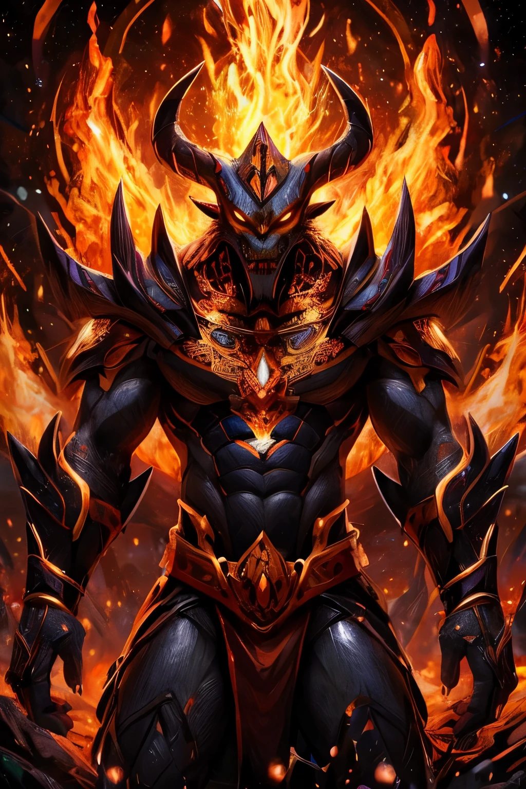 (8k, RAW photo, highest quality), hyper realistic, intricate abstract, intricate artwork, abstract style, striking portrait, menacing, otherworldly creature, [demon:darkness:35], [flames:magma:40], with swirling flames cascading from its body, fearsome power and ethereal presence, non-representational, colors and shapes, expression of feelings, imaginative, highly detailed, extremely high-resolution details, photographic, realism pushed to extreme, fine texture, 4k, ultra-detailed, high quality, high contrast