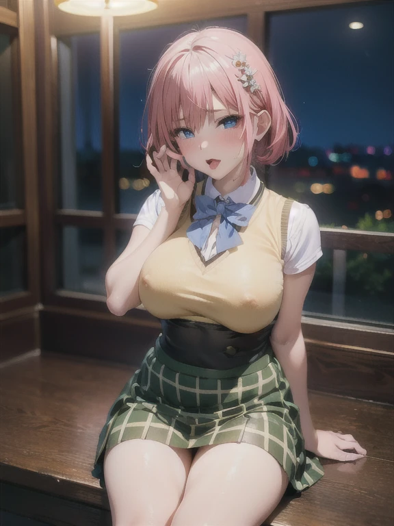 ((Highest quality)), ((masterpiece)), (detailed), One Girl,(Knee-length),Cosplay,whole body,Big Breasts,Underbust,(Tight mini skirt),22-year-old woman,(Naughty look),((Excited expression)),Browsing Caution,nswf Japanese,(attractive appearance),atmosphere,rotor,blush,Knee-high,night,slouch,(A woman peering in),