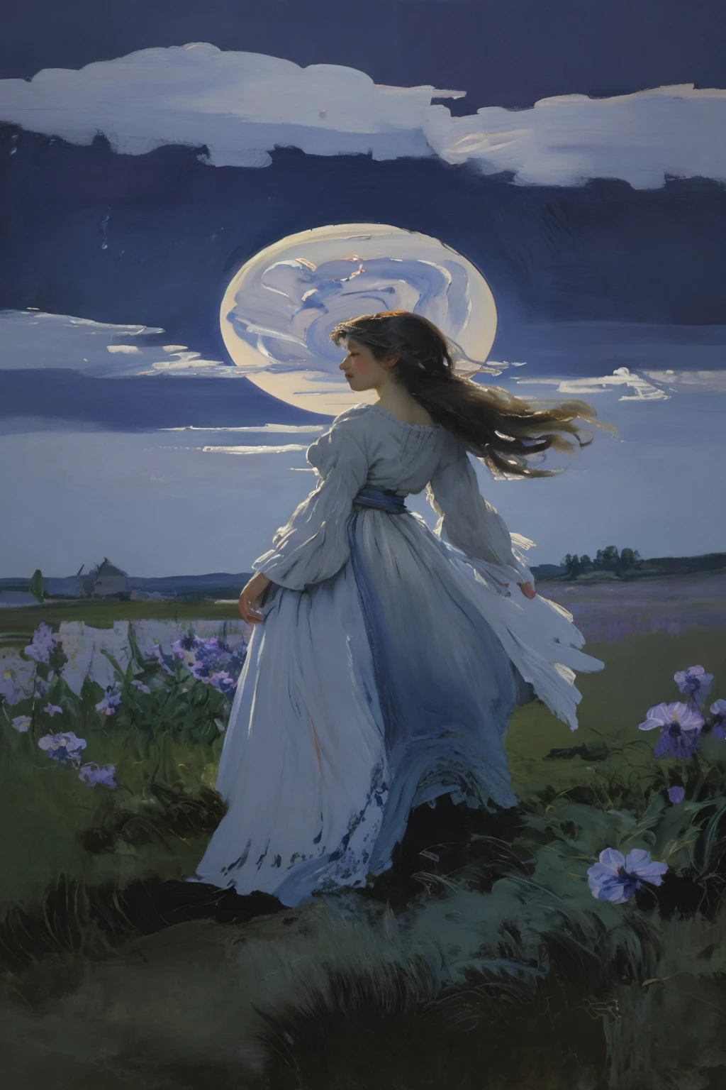 Generate an image in the style of a realistic oil painting. The image should have the characteristic texture of oil paint, with visible brushstrokes and layered details that reflect the technique of a human painter. The colors should be rich and vibrant, with shadows and highlights that create depth and volume. The composition should be harmonious and balanced, like a classic masterpiece. Include elements that demonstrate the natural imperfection of a handmade painting, such as slight variations in brushstrokes and color blending. Avoid the use of evident digital techniques and focus on capturing the essence of traditional art.