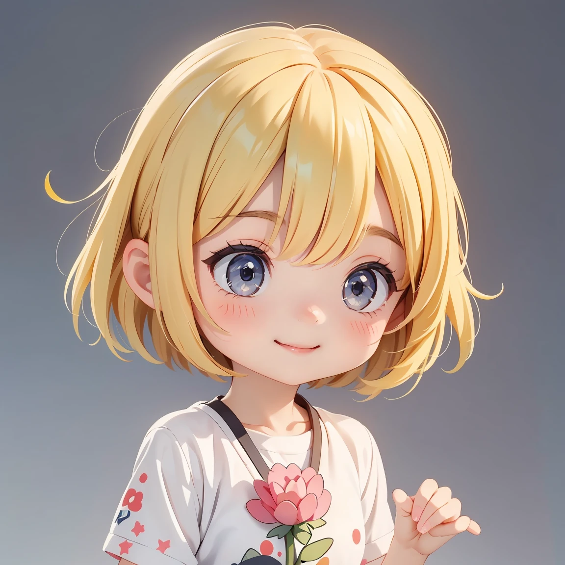 Super Chibi Character：1.8、wearing cute sandals、All-over simple and light color background：1.8、Blonde Hair、Cute 7 year old girl、Random cute outfits、Super Chibi Character：1.8、smile、Smile、Being on a plane：1.8