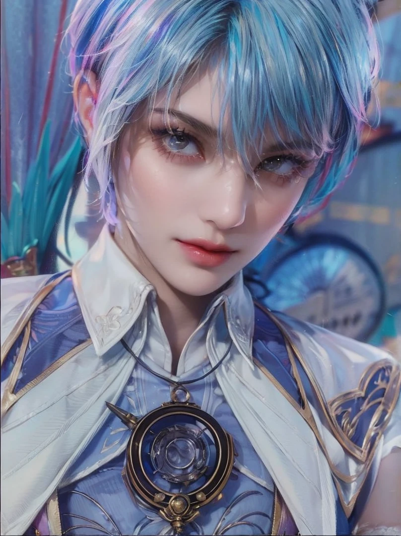 143
(20 year old woman), (surreal), (High level image quality), ((beautiful hairstyle 46)), ((short hair:1.46)), (breasted:1.1), (lipsticks)