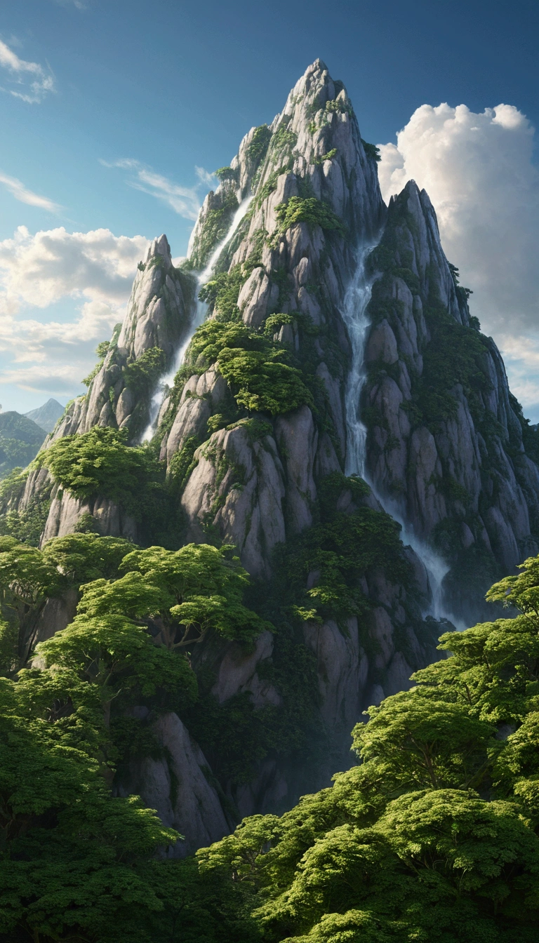Giant, 楽山大仏のRealistic描写, Seamlessly blending with nature, Surrealism, Very detailed, Realistic:1.37, 3D Rendering, Cinema Lighting, Divine Light, 超High resolution, masterpiece:1.2, Textured skin, Highest quality, High resolution