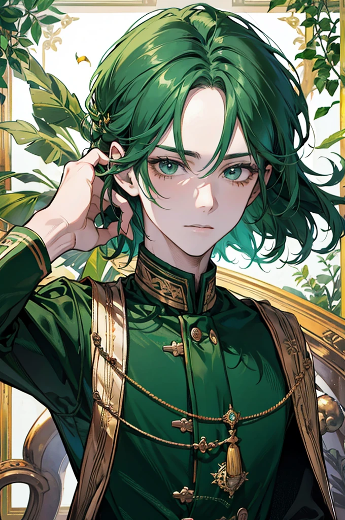 Male, 20 years old, Northern prince with aemerald green eyes. Archery