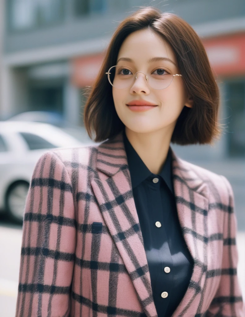 xxmixgirl, quite a bit body of a beautiful cute long and slender face Japanese girl, A gorgeous young cute asian woman in a sexy flight attendant outfit, happy smiling, still from the film, ((young Marion Cotillard face : 1.2)), ((young Anne Hathaway face: 1.0)), from front, realistic portrait photo of a cute 21 years old girl, looks at viewer, wavy nose, full lips, natural skin, skin moles,(cinematic, film grain:1.1), ((asian winged eyes, very long and slender slim face, windy tousled, very long straight black hair)), pretty eyes, gorgeous, sexy, alluring, makeup, perfect face, seductive look, ichinose sayaka, pink hair, green eyes, bare forehead, glasses, long hair, puffy lips, huge breasts, anime hentai style, upper body, blue suit, black suit collar, puffy lips, hand on hip, (Leica SL3, Summicron-SL 75 f/2 ASPH, kodak Ektar 200 film), hands up, bokeh, silhouette, shallowed depth of field, dynamic action pose, hands up,
