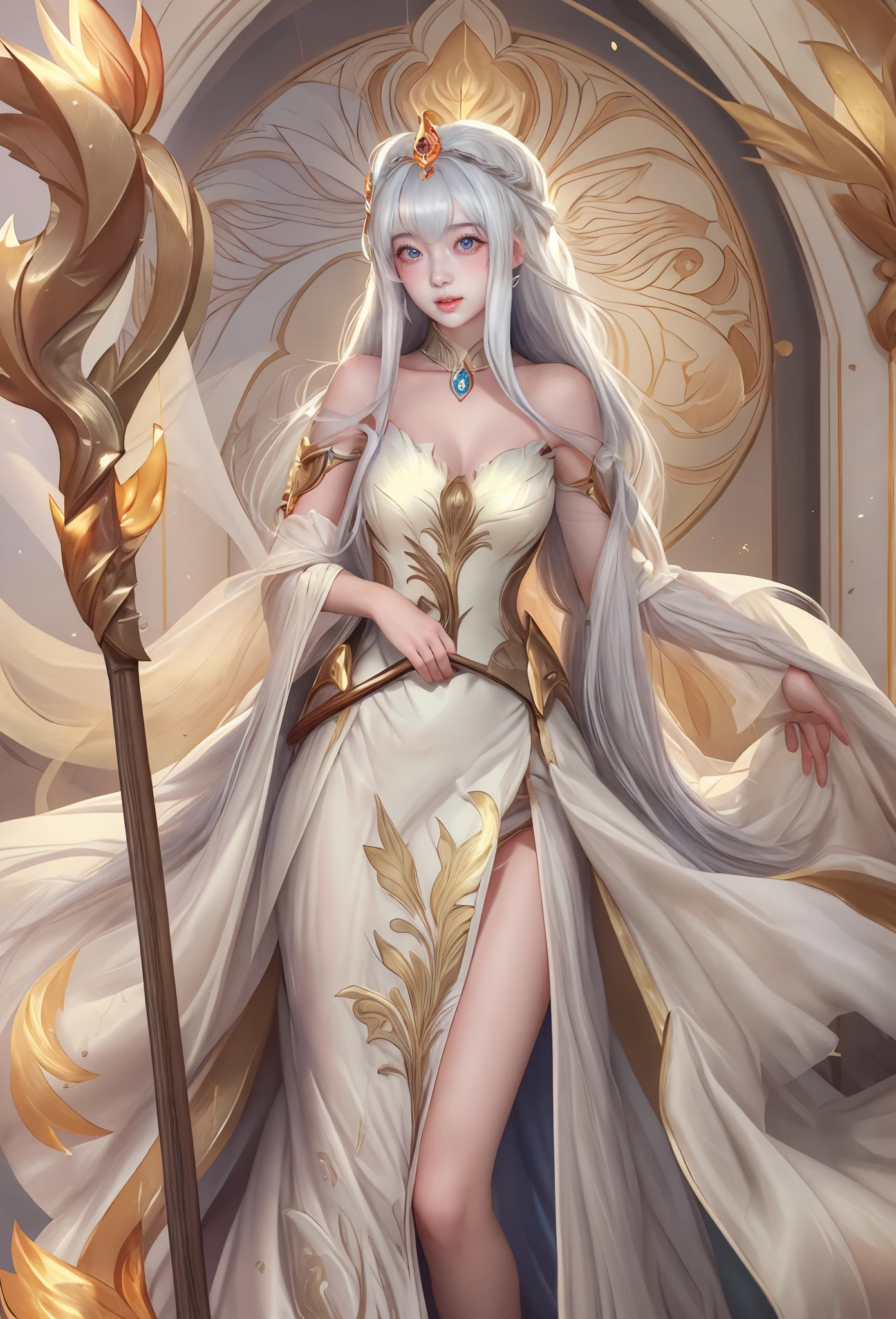 White voluminous hair