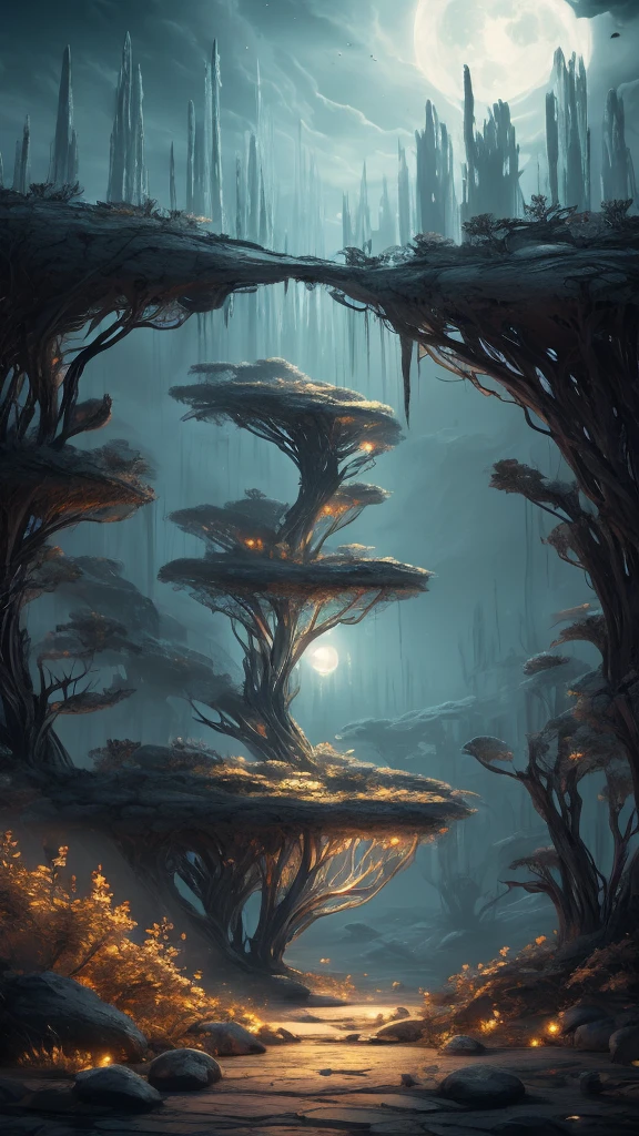 horror-themed ether fantasy concept art of breathtaking a delicate flower growing in the middle of the desert ColorART, Colorful Alien Skin DonMASKTexXL , masterpiece, Award-winning, Professional, Very detailed, grow, Celestial, ether, Picturesque, amazing, Majestic, Magic, Fantasy art, Cover art, dream-like, Creepy, Anxious, dark, Creepyな, Suspenseful, strict, Very detailed