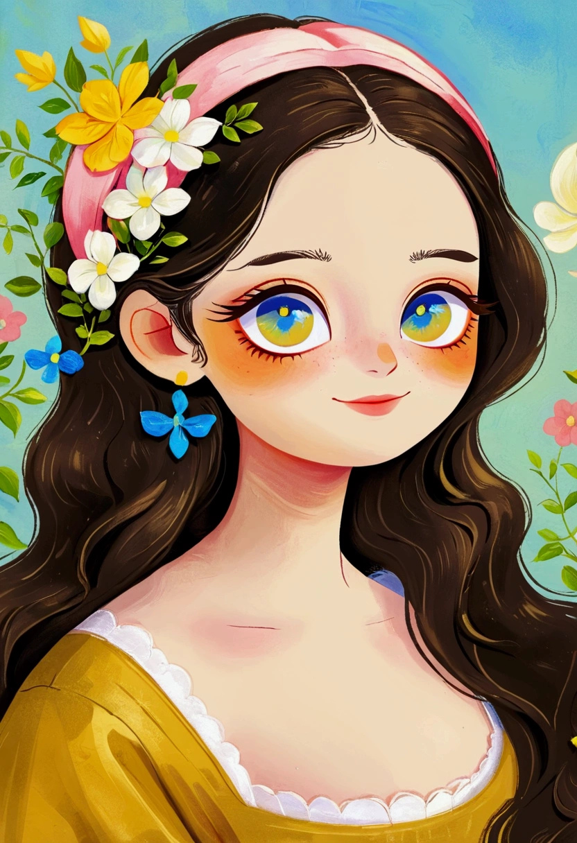 A painting，Pastel Art。Q version，Mona Lisa&#39;s Smile