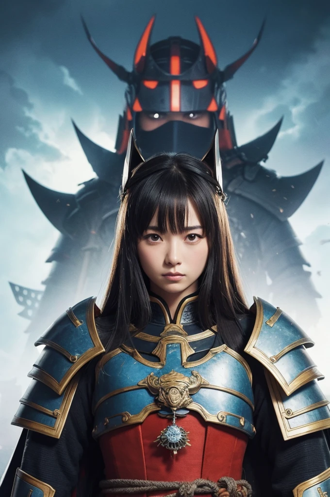 Japanese Sengoku Warlords Armor、Onimusha、Line drawing anime illustration