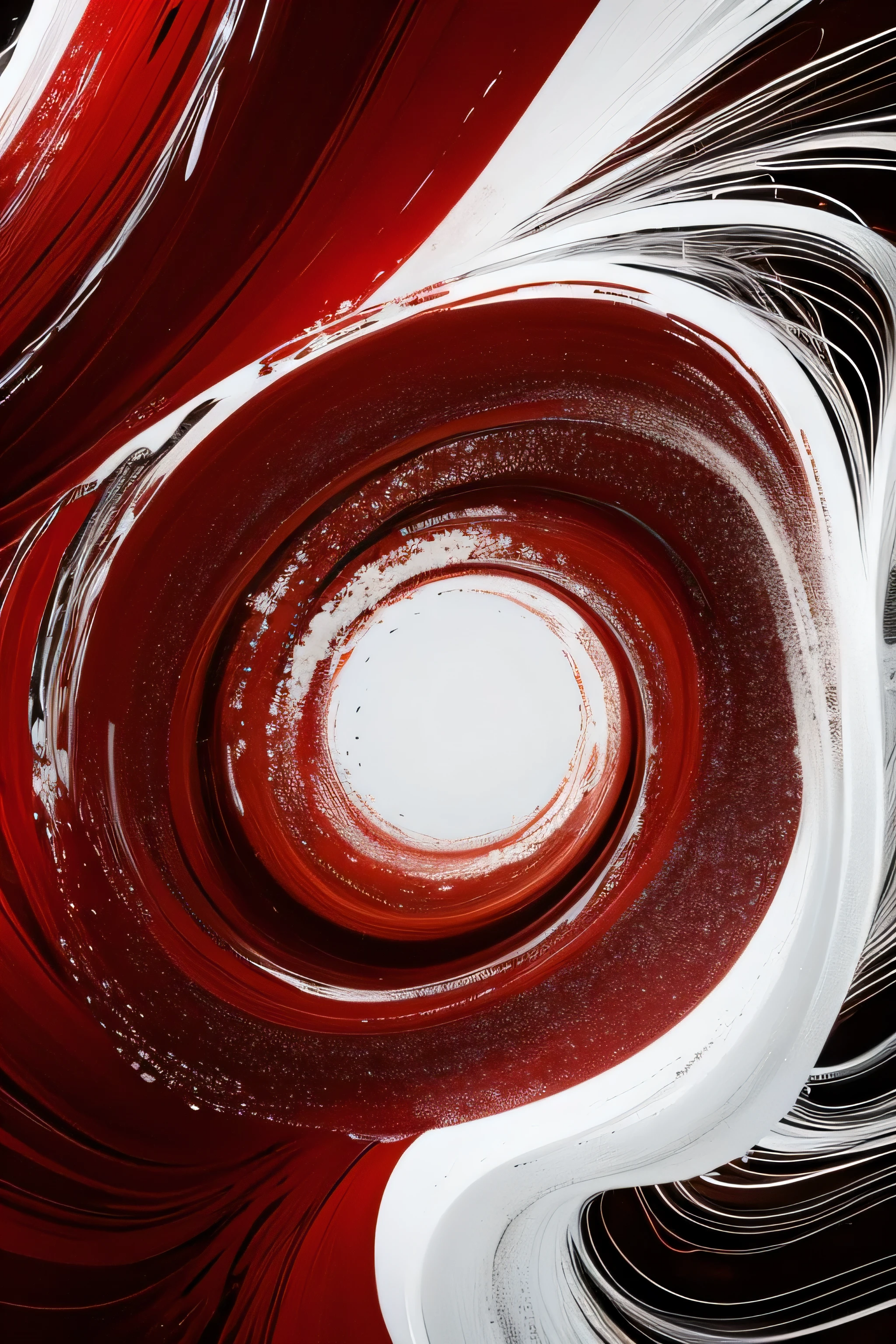 "An abstract background illustration filled with swirling patterns of red and white energy flows, embodying the spirit of and independence. Integrated within the design are elements of water waves, creating a harmonious blend of fluidity and power. The powerful contrast of red and white symbolizes the Indonesian flag and the nation's enduring spirit. The overall effect is a modern, captivating portrayal of patriotism and nationalism, celebrating Indonesia's independence."
