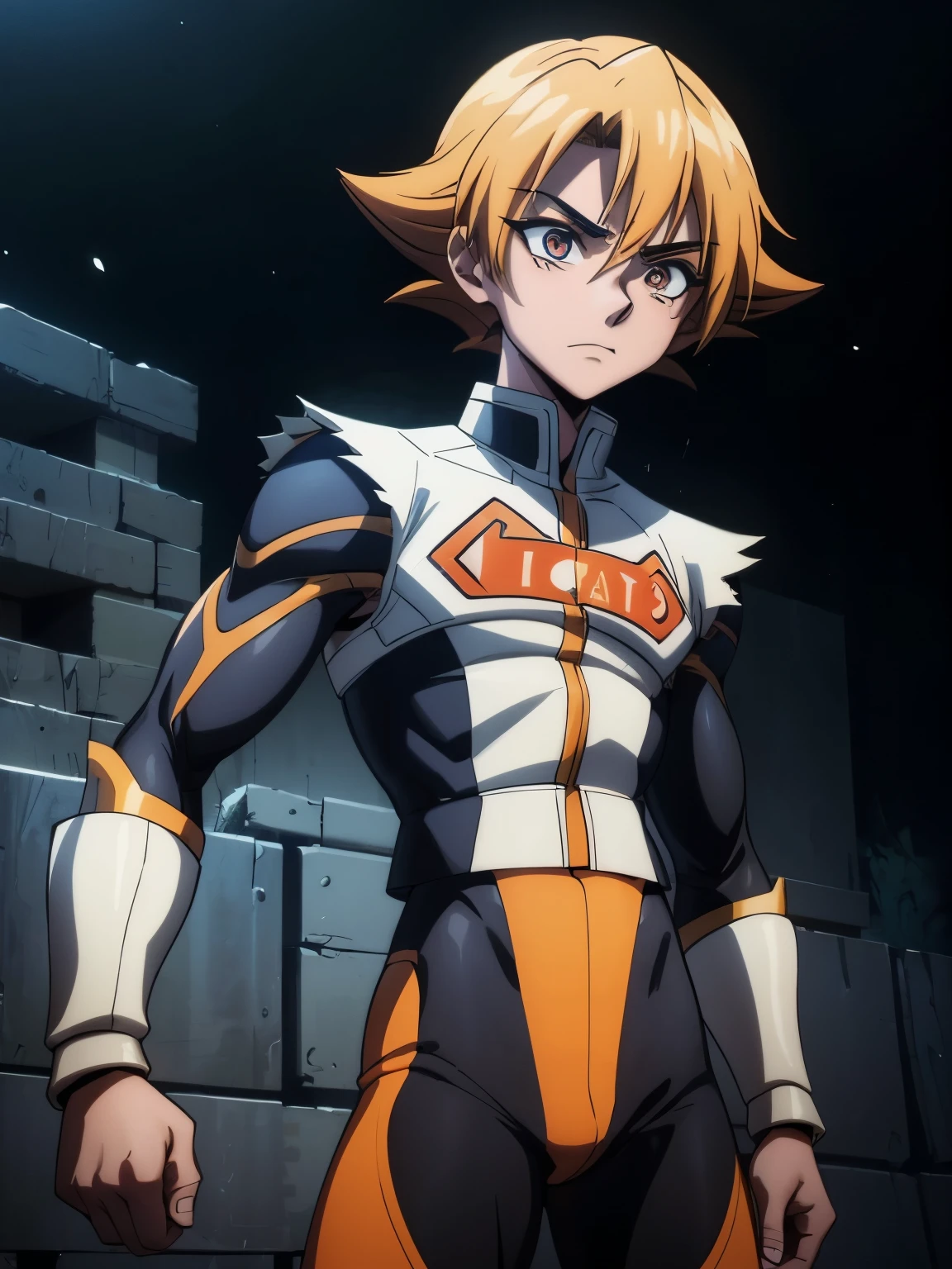 Gender: male
Eye color: orange
Physical appearance: handsome, teenage boy,a tube oxygen,
Description: rebellious, artistic,power ranger style, and cynical.