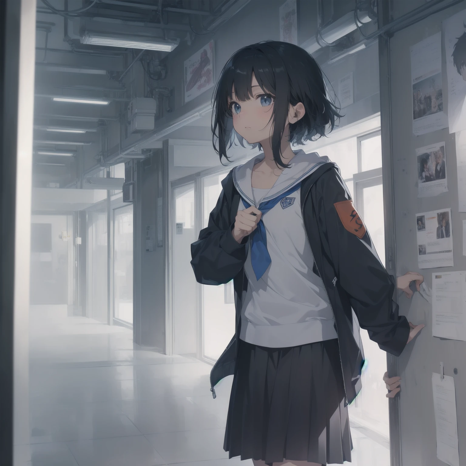 ultra-absurdres-Top quality by artist God, ultra-detailed, high resolution, anime moe artstyle, best anime 8k konachan wallpaper, pixiv contest winner, pool:2810, perfect ???????,break, 1girl, (Please draw a girl walking sleepily to school alone. )break,(Solo,little female, 13-year-old:1.3),Full limbs, complete fingers,a junior high school student, (very short hair), short cut, flat chest, , small butt, small black eyes, beautiful detailed eyes, well-proportioned iris and pupils, expressive eyes, highres detailed hair, soft expression, salor school_uniform, sailor collar, serahuku, bow, pleated skirt,(Detailed Lighting), (Detailed background), in the School commute route. break,super detailed skin, Best cinematic lighting powered by famous artist, 8k,beauty illustration,photoshop_(medium),very aesthetic,break,((artist:fumihiko (fu mihi ko) )), artist:clamp ,artist:carnelian ,artist:kantoku ,
