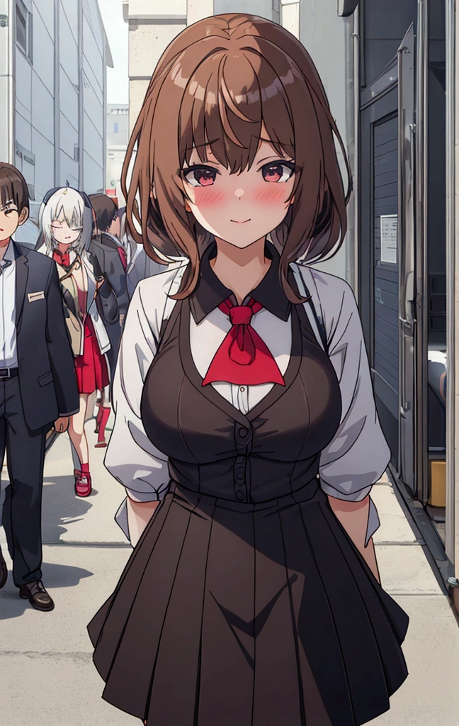 Browsing Caution，It&#39;s tragic，Insanity，horor，high school girl，Big Breasts ，Brown Hair，short hair，Black knee socks，loafers，((Frontal whole body image:1.2))，{{A succubus invades a school, attacks a high school girl, peels off the skin from her face, and then wears the skin of the high school girl&#39;s face, which then changes into the face of the high school girl. The succubus then transforms into a human and begins exploring the school.}}，A succubus who became human with the face of a high school girl，Finding a mate，My chest is shaking，Breast shaking，Enjoying ，Girl&#39;s faceless corpse，Super detailed，Ultra-detailed，NSFW