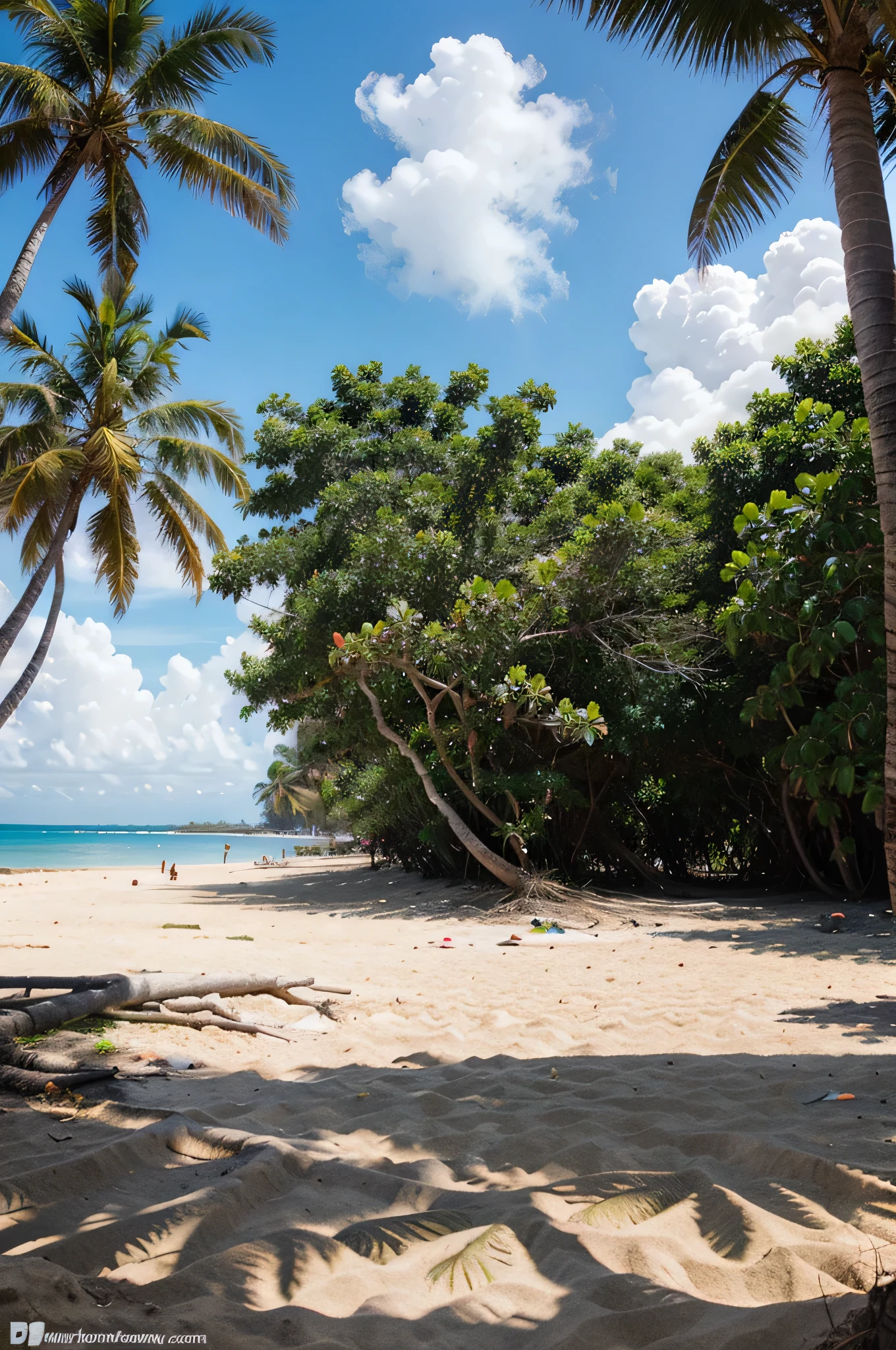 Beautiful beach with tons of coconuts.