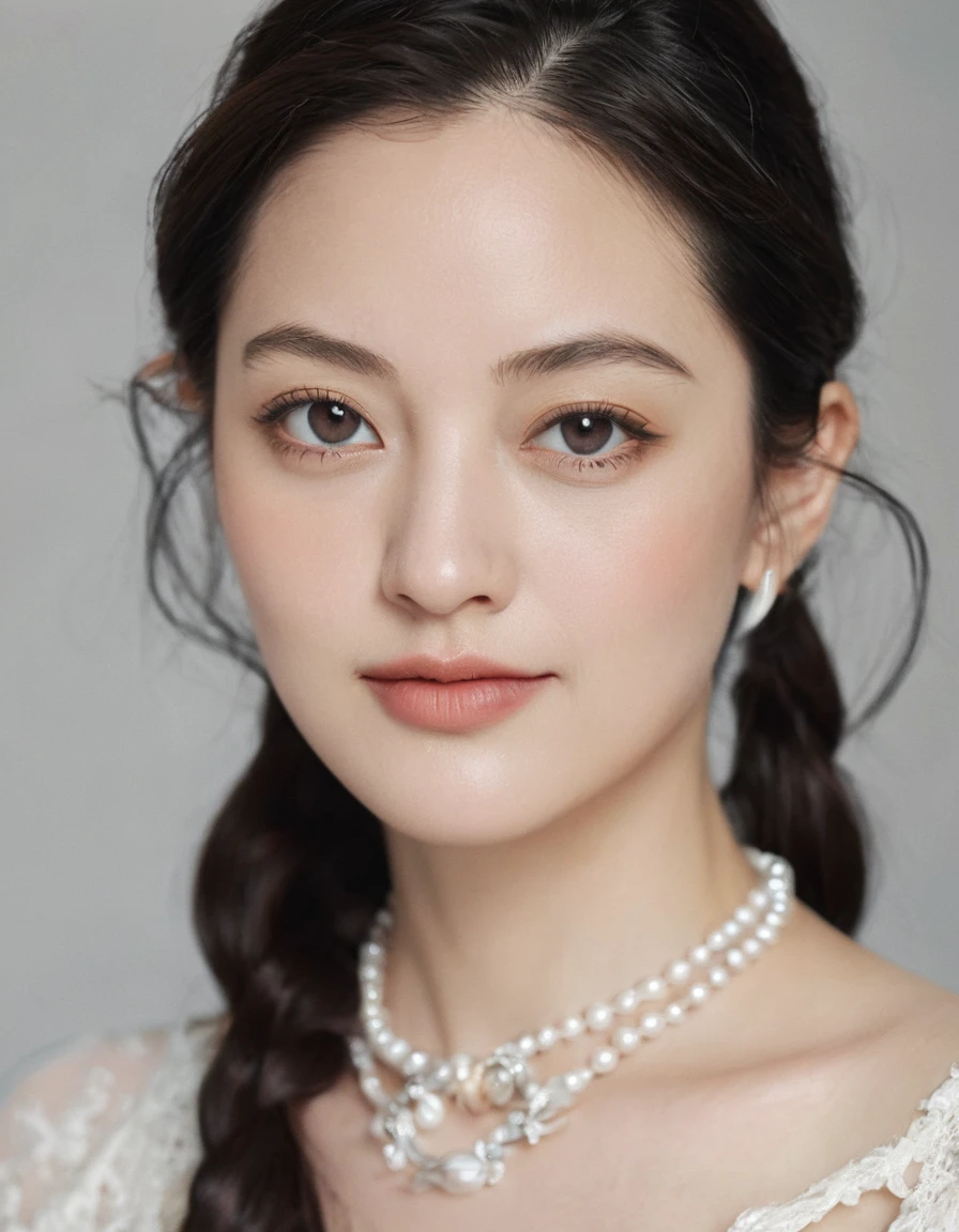 xxmixgirl, quite a bit body of a beautiful long and slender cute face Japanese girl, A gorgeous young cute asian woman in a sexy glamourous outfit, happy smiling, still from the film, ((young Marion Cotillard face : 1.2)), ((young Anne Hathaway face: 1.0)), from front, realistic portrait photo of a cute 21 years old girl, looks at viewer, wavy nose, full lips, natural skin, skin moles,(cinematic, film grain:1.1), ((asian winged eyes, very long and slender slim face, windy tousled, very long straight black hair)), pretty eyes, gorgeous, sexy, alluring, makeup, perfect face, seductive look, A fashion show in wedding costume, short white lace dress, white lace stockings, white high heel sandals, white corset, blonde hair in braids, 4K, Fashion show situation , a virtual audiences, futuristic colour, place, (Leica SL3, Summicron-SL 75 f/2 ASPH, kodak Ektar 200 film), hands up, bokeh, silhouette, shallowed depth of field, dynamic action pose, hands up,