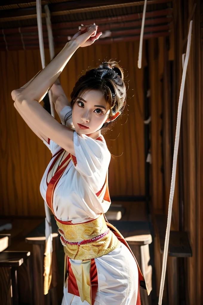 Sengoku period、battlefield、((Firelight))、Anime Stick、Swinging the Sword、((Covered in scars))、desperate look、(((Dirty with sweat and dirt、1:5)))、((((fight))))、((arms))