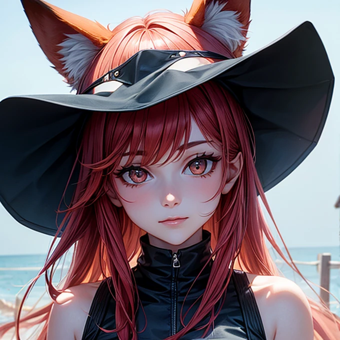 A woman in a wearing a fox mask