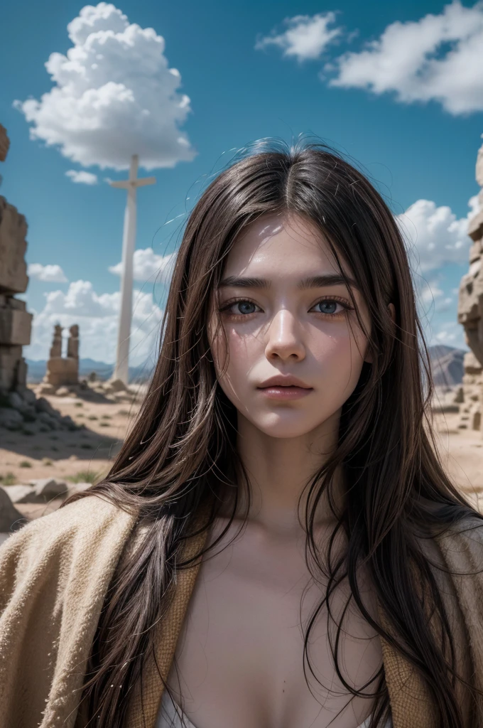 Make Jesus sacred in an epic and magical way, surreal and beautiful place. Conforms to pre-existing images of Christ with the best possible quality