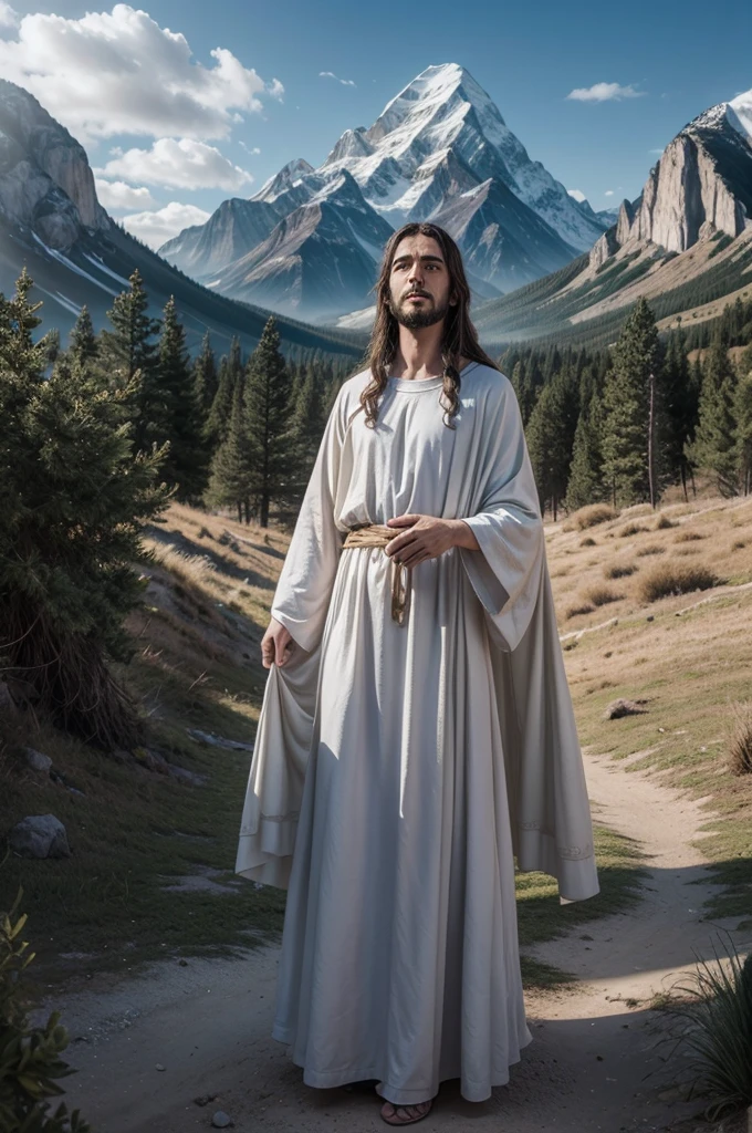 Make Jesus sacred in an epic and magical way, surreal and beautiful place. Conforms to pre-existing images of Christ with the best possible quality