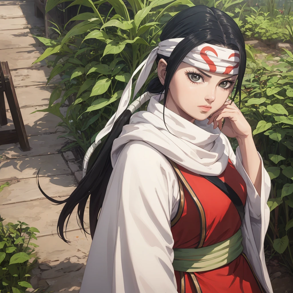 there is a young girl dressed in a costume and headband, a character portrait inspired by Chen Jiru, unsplash, shin hanga, anime cosplay, palace ， a girl in hanfu, hanfu, white hanfu, captured on canon eos r 6, akali, akali from league of legends, akira from chinese mythology, professional cosplay