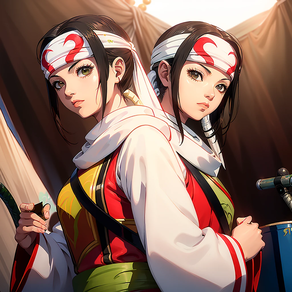 (Misaka Mikoto) here is a young girl dressed in a costume and headband, a character portrait inspired by Chen Jiru, unsplash, shin hanga, anime cosplay, palace ， a girl in Hanfu, Hanfu, white Hanfu, captured on canon eos r 6, akali, akali from league of legends, akira from chinese mythology, professional cosplay