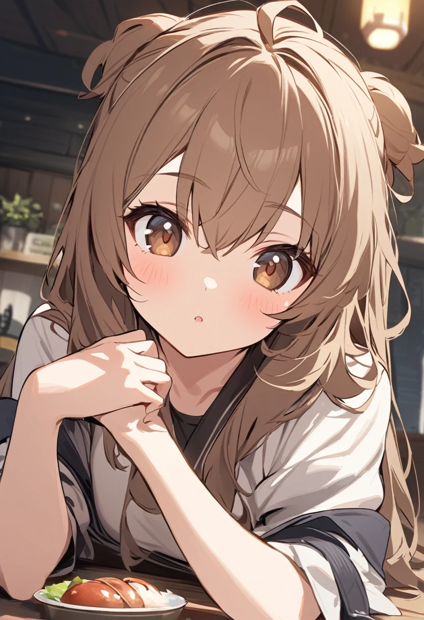 One Girl、front、cute、Brown eyes、Gaze Here、sly eyes