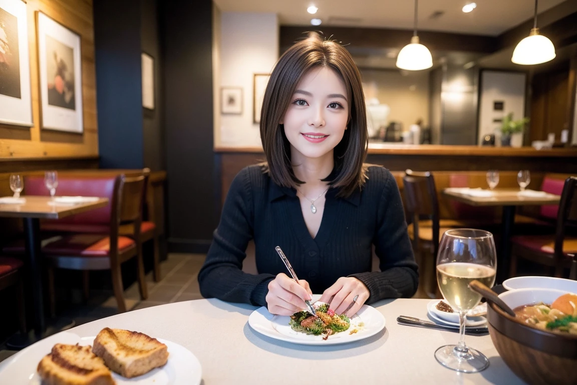 ((Highest quality、8k、masterpiece:1.3))、slimカップル、modelカップル、(Realistic, Intricate details:1.2), full-course dinner、wine 、Amazing view of the sunset sky and clouds、A bright smile、The wonderfulness of smile、Bright image、wineの美しさ, Beautiful Face, blue eyes, The light shines on your face, blush, short hair,Bright Face、 (Age 45), 48 years old, 赤wine 、Appetizers、Italian food、wine bottle、Champagne、スパークリングwine、Two beauties、Brown Hair、Shortcuts、Long sleeve shirt、dress、Beautiful woman 1, (slimな顔), (The body is slim), (Brown Hair), (Shortcuts), cheeks turn a little red,Attractive beauty、restaurant, In a prominent place (From the waist up) Nova Frog Style, actress, model, Upper Body, 白wine, slim, wineグラス, 中央に置かれたwineグラス, smile, (smile: 1.15), Beautiful fine grain, Depth f/2,saturation, High Contrast, Strong light and shadow,Moist Body:1.5、3D texture、Delicate eyes、Brown Hair、The hair is very shiny、