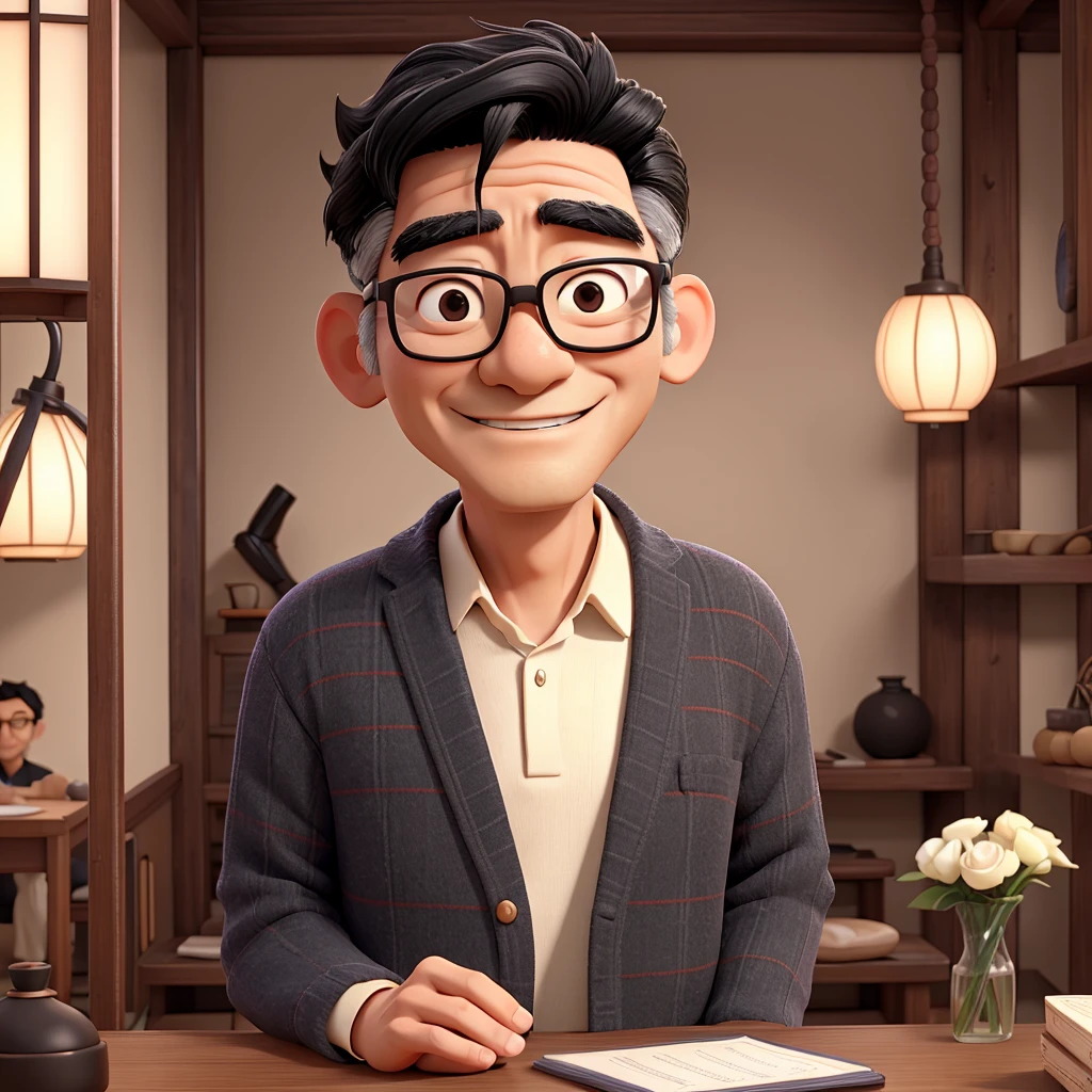 Japanese、60age、male、Glasses、One person、Black Hair