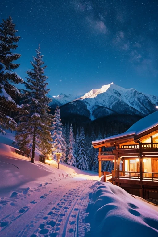 Snow Mountain、night