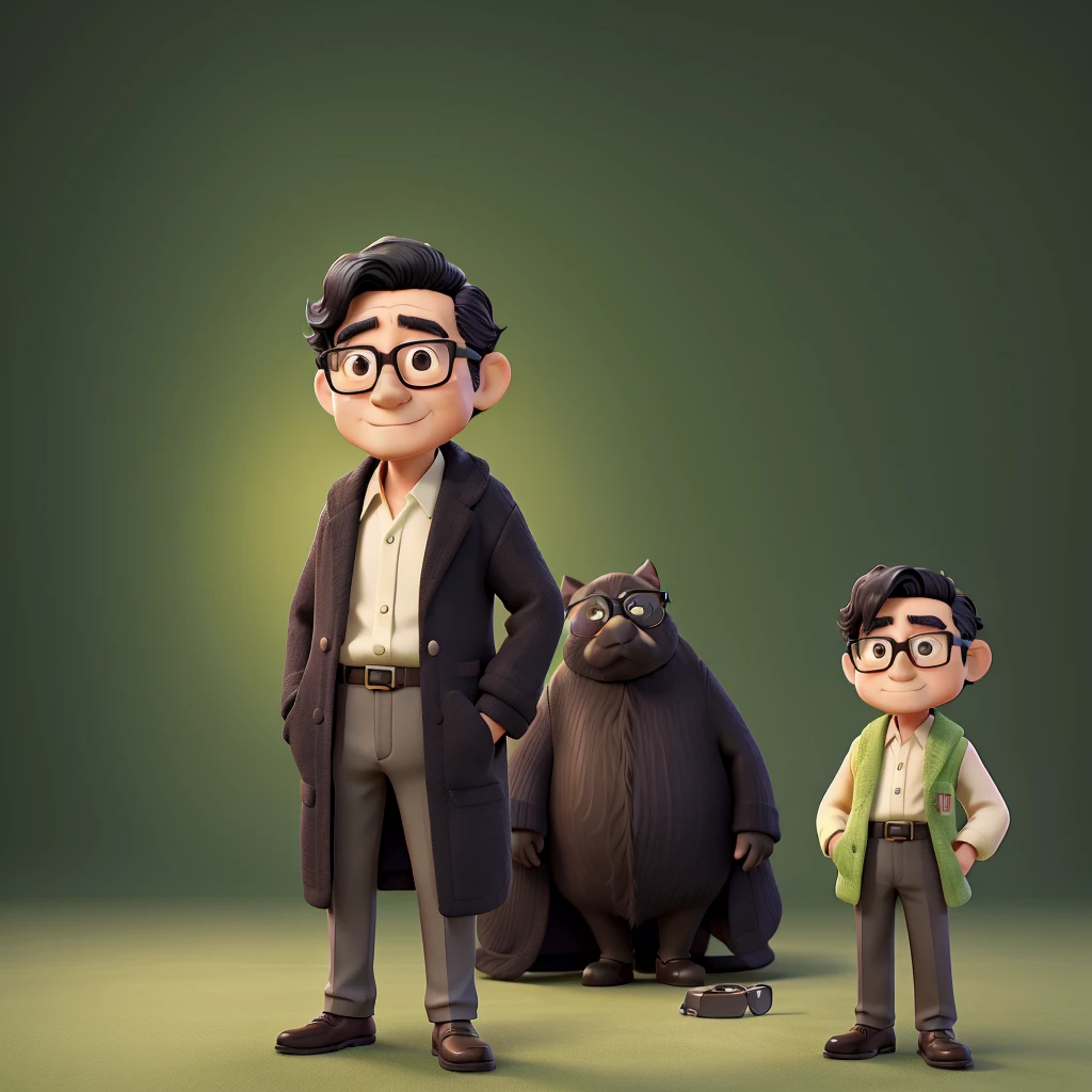 Japanese、60age、male、Glasses、One person、Black Hair、Background、Green Screen