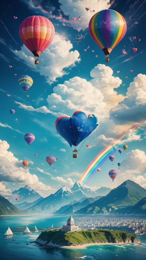 good luck background、wishes come true、Health Recovery、Resolving work-related worries、Repairing Relationships、heart、Four-leaf clover、rainbow、Mountain top、pigeon、Ocean、spring、key、hot air balloon、full moon