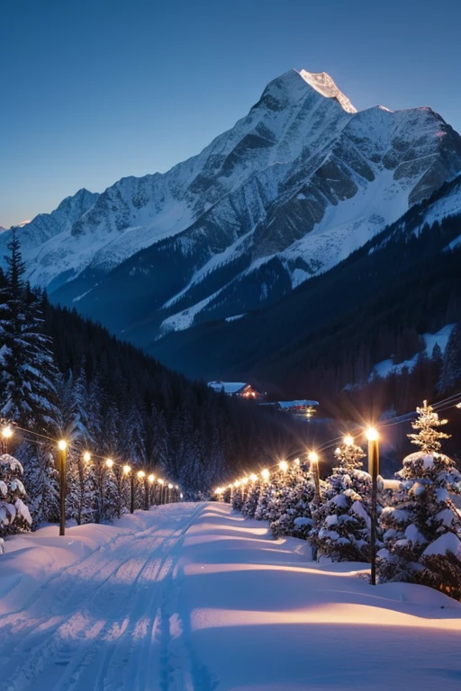 Snow Mountain、night