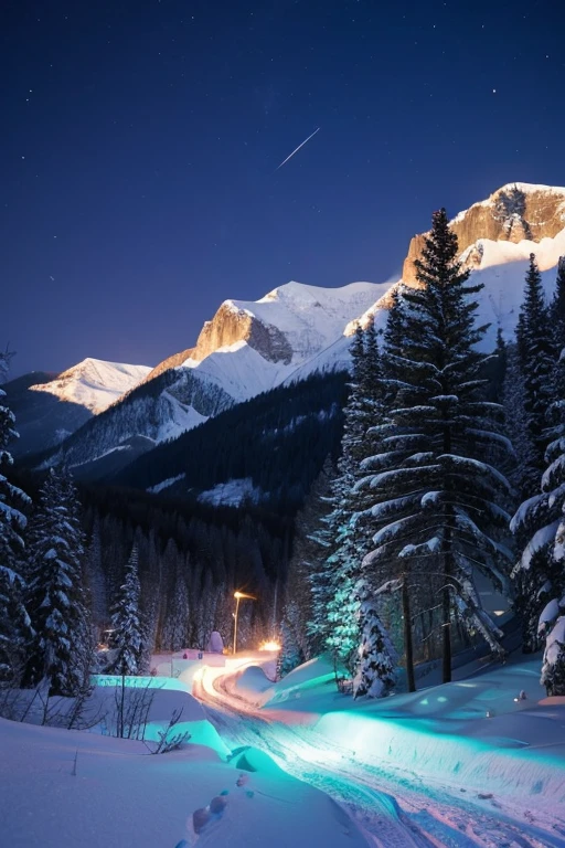 Snow Mountain、night
