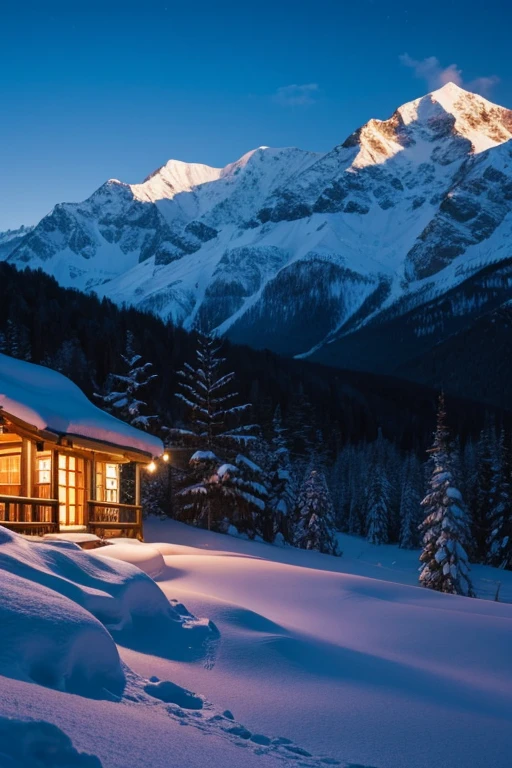 Snow Mountain、night
