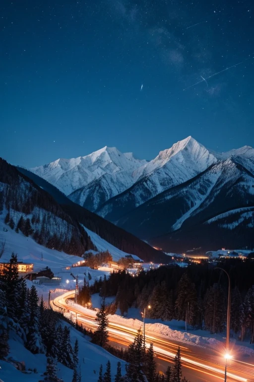 Snow Mountain、night
