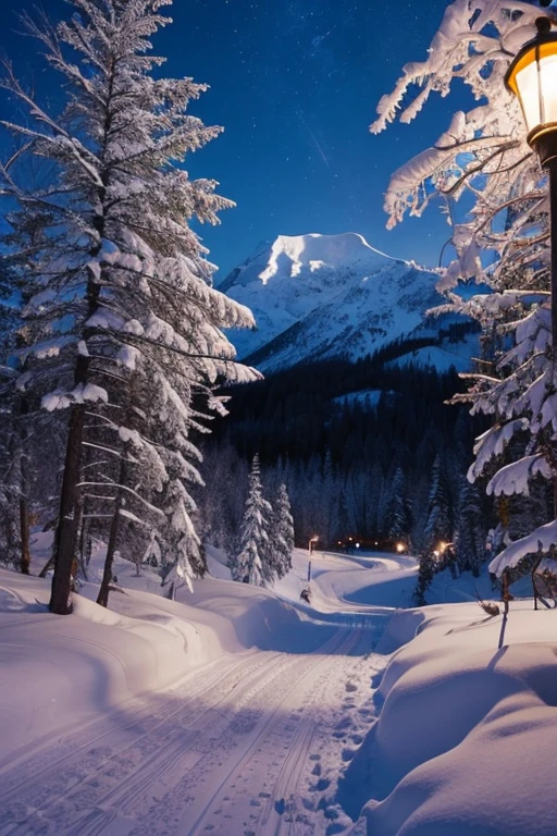 Snow Mountain、night