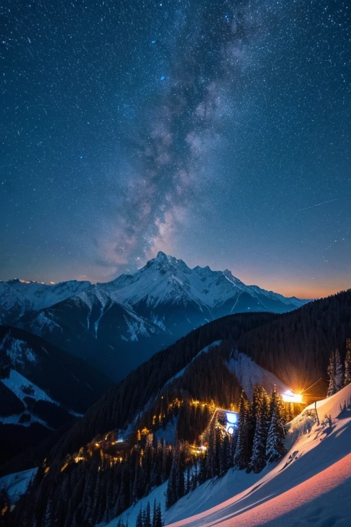 Snow Mountain、night