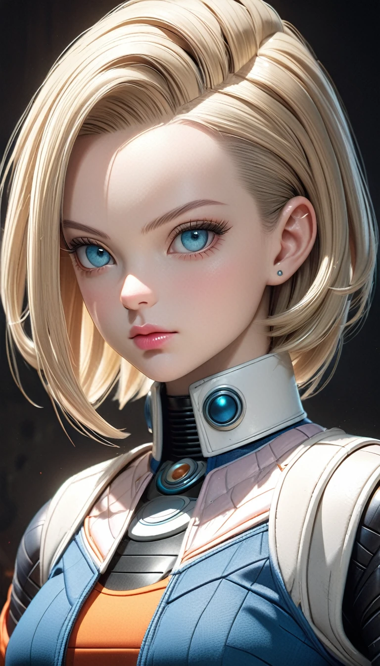 Stylish girl, Beautiful attention to detail, Beautiful lip detail, Highly detailed face, Long eyelashes, Complex clothing texture, Natural light, photoRealistic, 8k, (Highest quality:1.2), Super detailed, (Realistic:1.37), elegant, chic, Modern, very cute, Studio Lighting, Cinematic, (Android 18 from Dragon Ball:1.9)