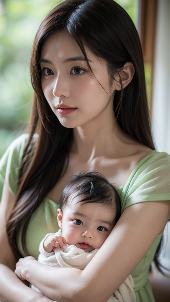 ((Extremely quality photo realistic),masterpiece,raw,UHD,best quality,24mm,4K Texture,side sleeping pose,half body shot,((mother and baby)), a mother is sleeping on her side with her baby, wearing a headband,hyper realistic skins, hyper realistic face, hyper realistic lips, hyper realistic eyes. (holding a baby),((hyper realistic baby)),hyper realistic baby face,hyper realistic baby body)), (spreading clothes, huge breast cleavage),perfect face,perfect eye,face detailed,hyper realistic face,extremely detailed face,hyper realistic detailed,hyper realistic finger hand shape,hyper realistic detailed finger nail, hyper realistic number of fingers,in the park chair,((hyper realistic baby)), (extremely realistic photo),side photo,hyper realistic atmosphere, fixed all shape humanize