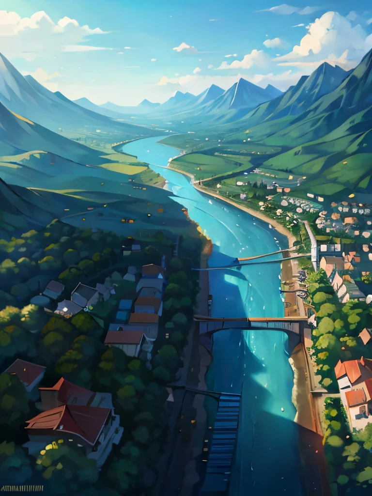 A town with lots of rivers and water,fantasy,